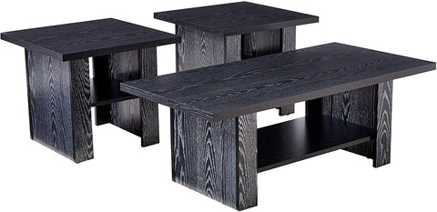 Oakestry 3-piece Occasional Table Set Black Oak