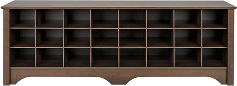 Oakestry 24 Pair Shoe Storage Cubby Bench, Espresso