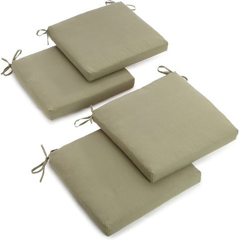 Oakestry Twill 19-Inch by 20-Inch by 3-1/2-Inch Zippered Cushions, Sage, Set of 4