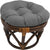Oakestry Solid Twill Round Footstool Cushion, 18&#34;, Steel Grey