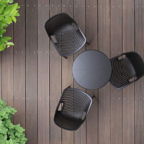 Oakestry Octopus Round Patio Bistro Table in Black, Commercial Grade