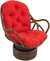 Oakestry Solid Twill Swivel Rocker Chair Cushion, 48&#34; x 24&#34;, Red
