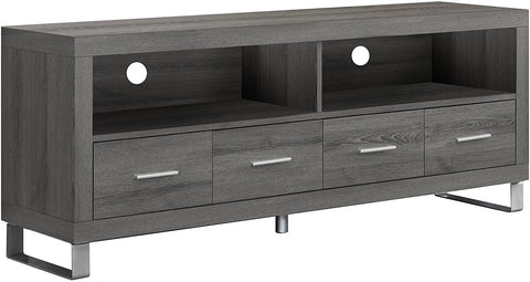 Oakestry , TV Console with 4 Drawers, Dark Taupe Reclaimed-Look, 60&#34;L
