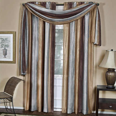 Oakestry Ombre Window Curtain Scarf, 50 in x 144 in, Chocolate
