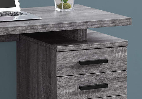 Oakestry Laptop Table with Drawers for Home &amp; Office-Contemporary Style Computer Desk, 48&#34; L, Grey-Black Metal Leg