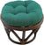 Oakestry Solid Twill Round Footstool Cushion, 18&#34;, Forest Green