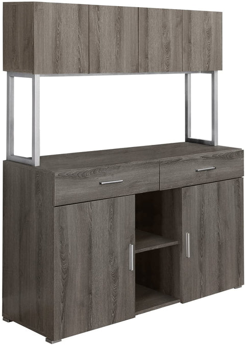 Oakestry Dark Taupe Reclaimed-Look Office Storage Credenza, 48-Inch