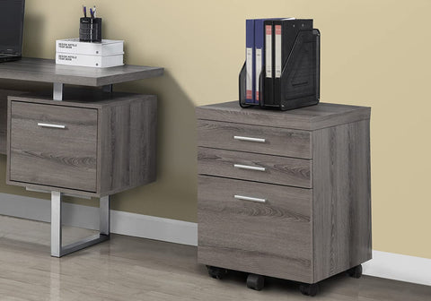 Oakestry White Hollow-Core 3 Drawer File Cabinet on Castors