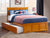 Oakestry Madison Platform Bed with Matching Footboard and Twin Size Urban Trundle, Full, Caramel