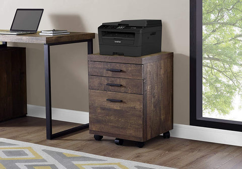 Oakestry 3 Drawer File Cabinet - Filing Cabinet (Brown)