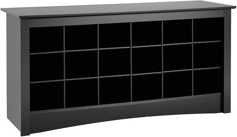 Oakestry Shoe Storage Cubbie Bench, 24&#34; x 48&#34; x 16&#34;, Black