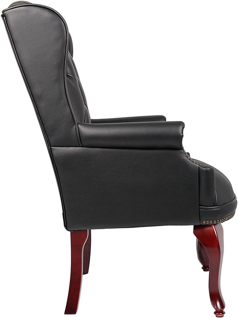 Oakestry Wingback Traditional Guest Chair in Black
