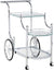 Oakestry Wheeled Serving Cart with Finials, Chrome and Clear