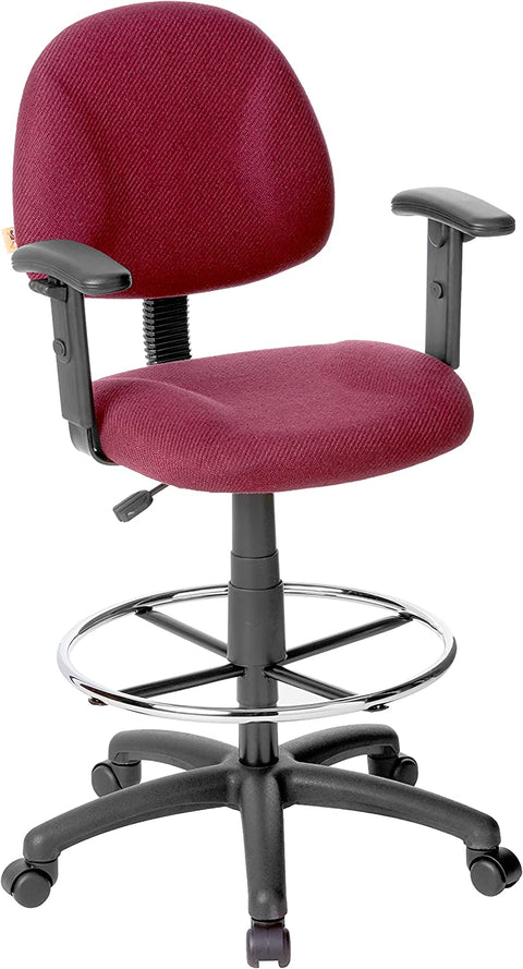 Oakestry Ergonomic Works Drafting Chair with Adjustable Arms in Burgundy