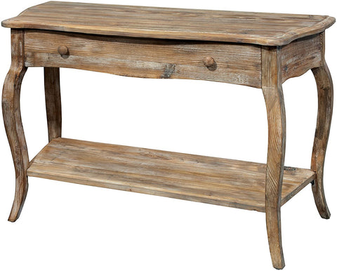 Oakestry Austerity Reclaimed Wood Console Table with Open Shelf, Driftwood