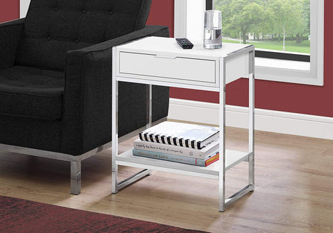 Oakestry I Accent, END Table, Night Stand, WHITE