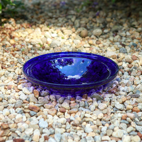 Oakestry Crackle Glass Bowl, 12-in, Cobalt Blue