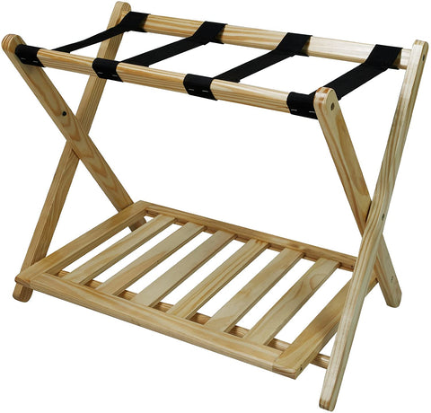 Oakestry Luggage Rack with Shelf, Natural