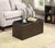 Oakestry 143012 Sheridan Faux Leather Storage Bench with 2 Side Ottomans, Dark Espresso