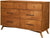 Oakestry Flynn Mid Century Modern 7 Drawer Dresser, 56&#34; W x 19&#34; D x 36.5&#34; H, Acorn