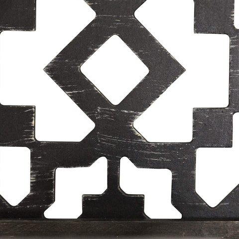 Oakestry Set of 2 Boho Laser Cut Sconce Wall Decor, 6.75W X 6.25D X 15.00H, Black