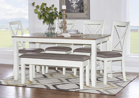 Oakestry Furniture Jane 6 Piece Dining Set, Antique White