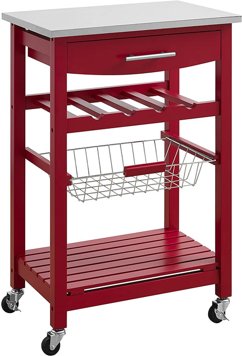 Oakestry Home Clarke Red Kitchen Cart