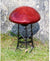 Oakestry Glass Toadstool Mushroom Gazing Ball, Red