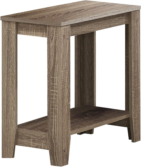 Oakestry Accent End Side Lamp Table with Shelf, 24&#34; x 12&#34; x 22&#34;, Dark Taupe