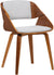 Oakestry Ivy Dining Chair in Grey Fabric and Walnut Wood Finish