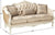 Oakestry Chantelle Rose Gold and Pearl White Sofa with 3 Pillows