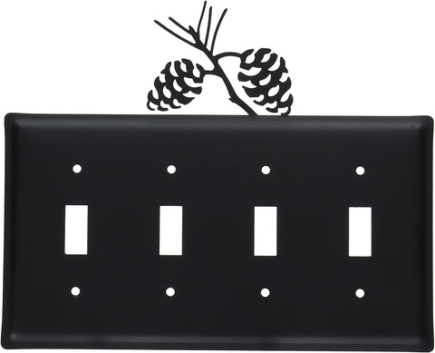 Oakestry 8.25 Inch Pinecone Quadruple Switch Cover