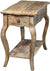 Oakestry Austerity Reclaimed Wood Chairside End Table with 1 Drawer and Open Shelf, Driftwood