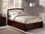 Oakestry Richmond Platform Bed with Flat Panel Footboard and Turbo Charger with Twin Size Urban Trundle, Full, Walnut