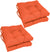 Oakestry Solid Twill Square Tufted Chair Cushions (Set of 4), 16&#34;, Tangerine Dream