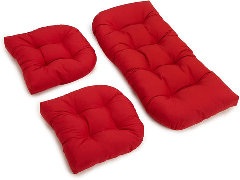 Oakestry Twill Settee Group Cushions, Red, Set of 3