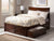 Oakestry Metro Full Platform Bed with Flat Panel Footboard and Turbo Charger with Urban Bed Drawers in Walnut