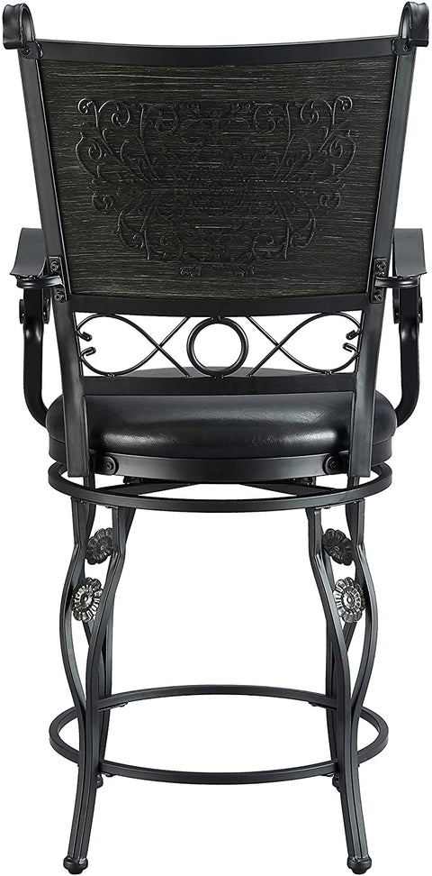 Oakestry Ellie 24&#34; Big and Tall Metal Counter Stool in Black