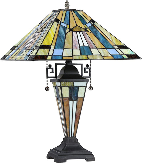 Oakestry CH33293MS16-DT3 Kinsey Tiffany-Style Table Lamp with 16&#34; Shade, 23.2 x 15.9 x 15.9, Multicolor