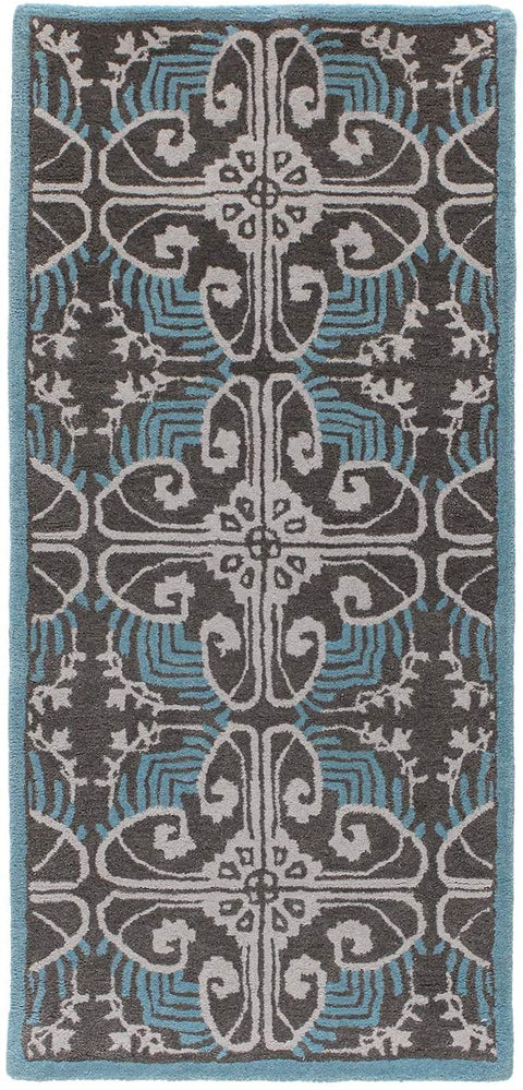 Oakestry Art Deco 56&#39;&#39; x 26&#39;&#39; Rectangular Rug - Turquoise Stone (H-71)