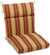 Oakestry Spun Polyester Patterned Outdoor Squared Seat/Back Chair Cushion, 20&#34; x 42&#34;, Kingsley Stripe Ruby