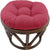 Oakestry Solid Twill Round Footstool Cushion, 18&#34;, Burgundy