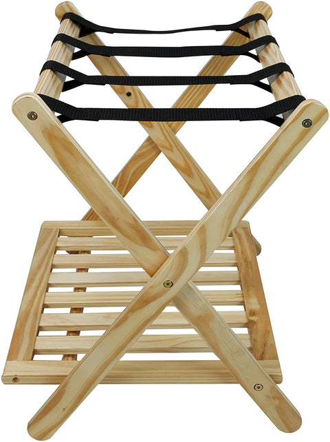 Oakestry Luggage Rack with Shelf, Natural