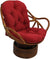 Oakestry Solid Twill Swivel Rocker Chair Cushion, 48&#34; x 24&#34;, Ruby Red