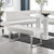 Oakestry Amanda Bench in White and Chrome Finish