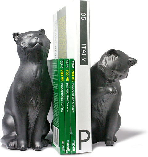 Oakestry NY8022B Feline Shelf Decor - Decorative Cat Bookend Set for Cat Lovers ̢‰âÛÏ Black