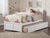 Oakestry Orlando Platform Bed with Footboard and Turbo Charger with Twin Extra Long Trundle, White