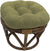 Oakestry Solid Microsuede Tufted Round Footstool Cushion, 18&#34;, Sage Green