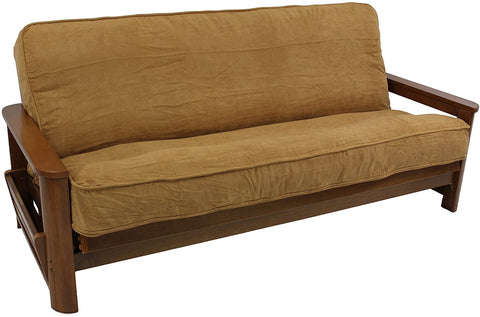 Oakestry Solid Microsuede Double Corded 8&#34; to 9&#34; Futon Cover, Full, Berry Berry