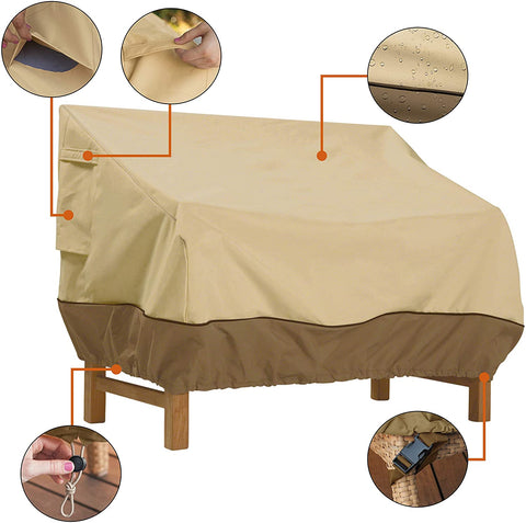 Oakestry Veranda Water-Resistant Patio Sofa/Loveseat/Bench Cover, 58 x 32.5 x 31 Inch